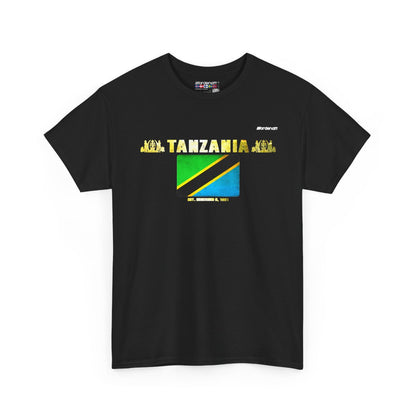Tanzania flag t-shirt in Black — premium cotton, Nordenatt