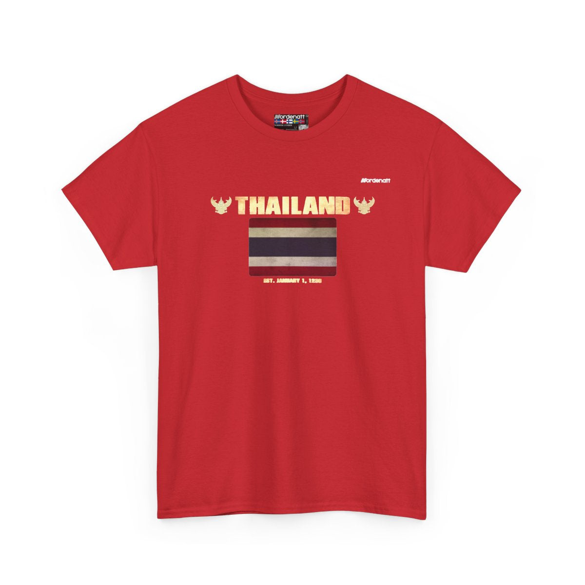 Thailand flag t-shirt in Red — premium cotton, Nordenatt