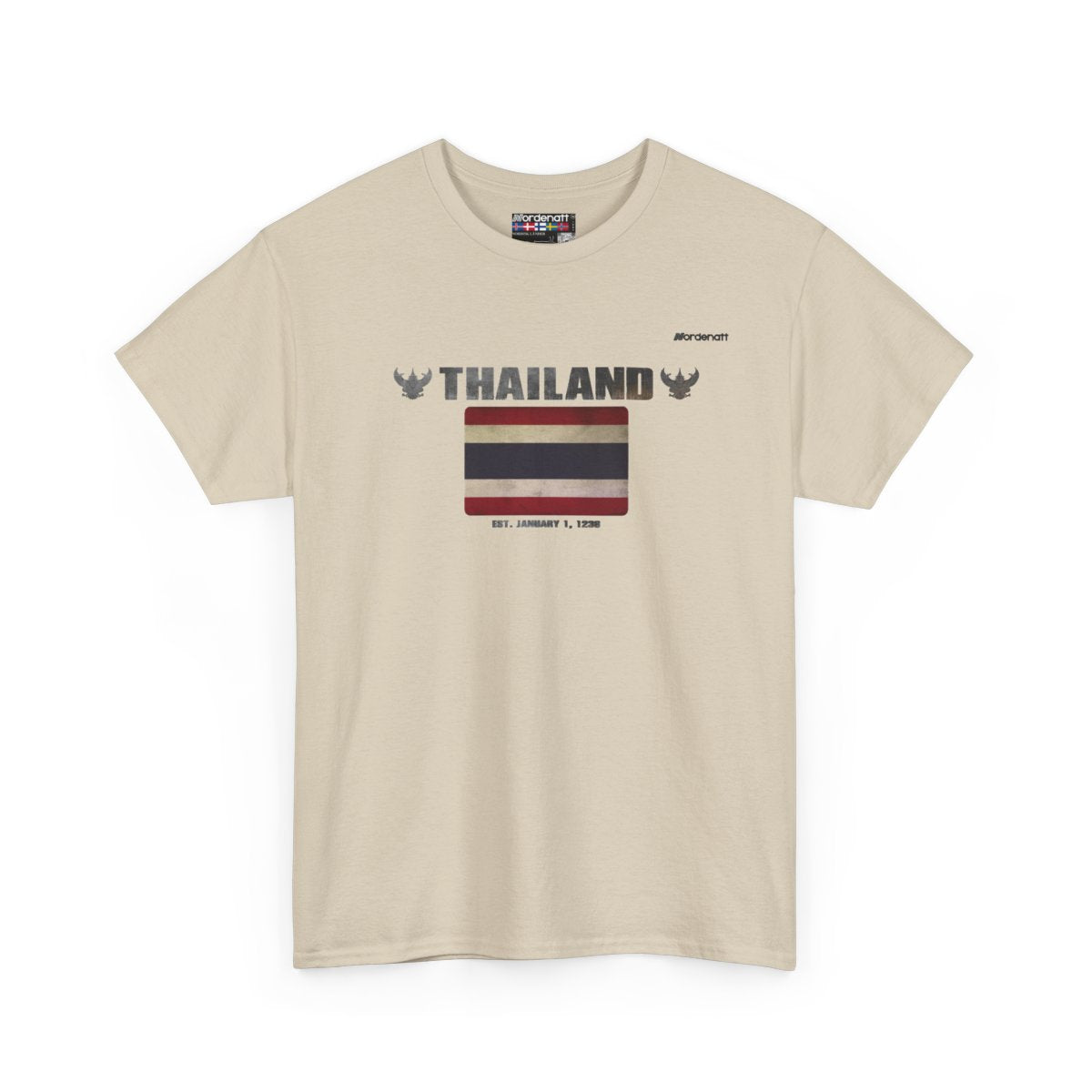 Thailand flag t-shirt in Sand — premium cotton, Nordenatt