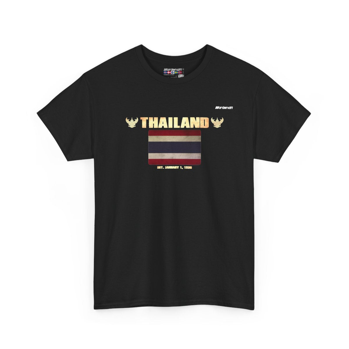 Thailand flag t-shirt in Black — premium cotton, Nordenatt