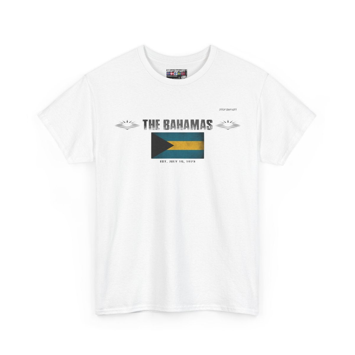 The Bahamas flag t-shirt in White — premium cotton, Nordenatt