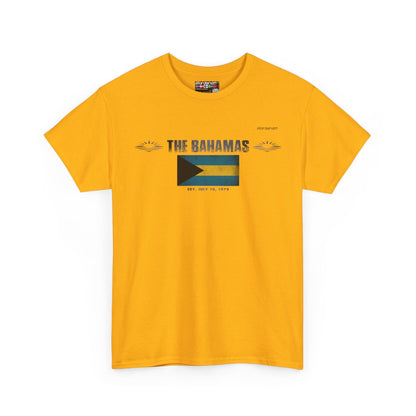 The Bahamas flag t-shirt in Gold — premium cotton, Nordenatt