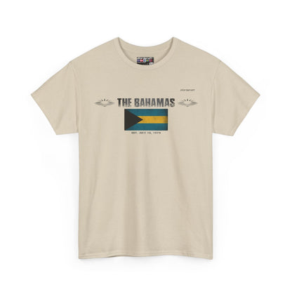 The Bahamas flag t-shirt in Sand — premium cotton, Nordenatt