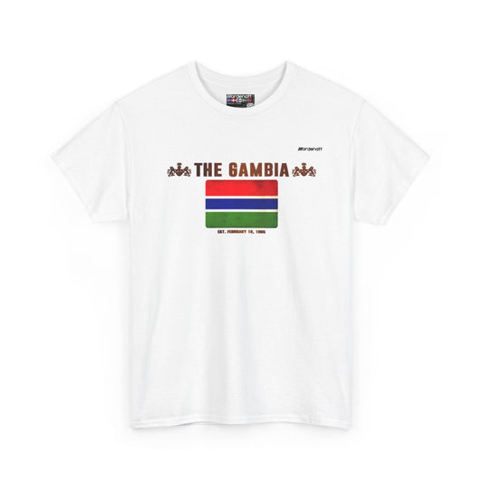 The Gambia flag t-shirt in White — premium cotton, Nordenatt