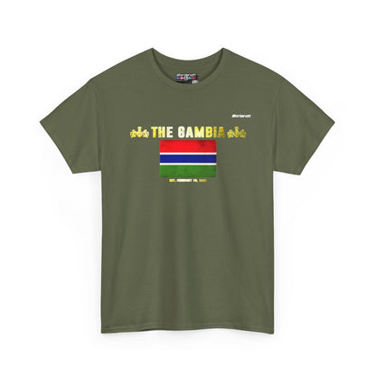 The Gambia flag t-shirt in Military Green — premium cotton, Nordenatt