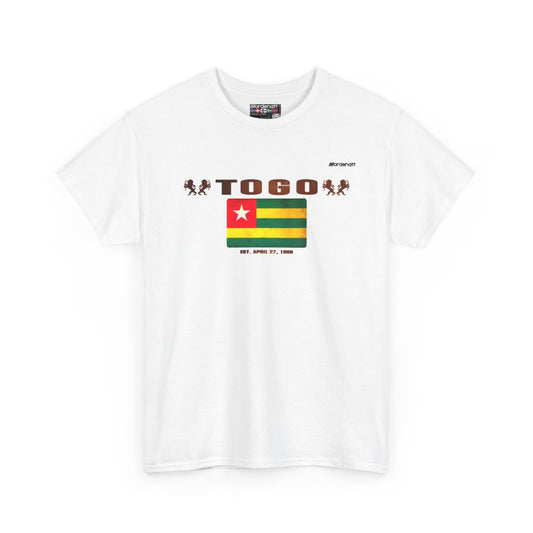 Togo flag t-shirt in White — premium cotton, Nordenatt
