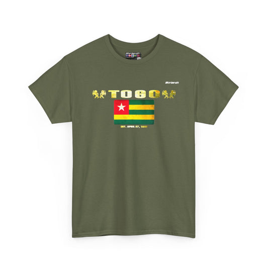 Togo flag t-shirt in Military Green — premium cotton, Nordenatt