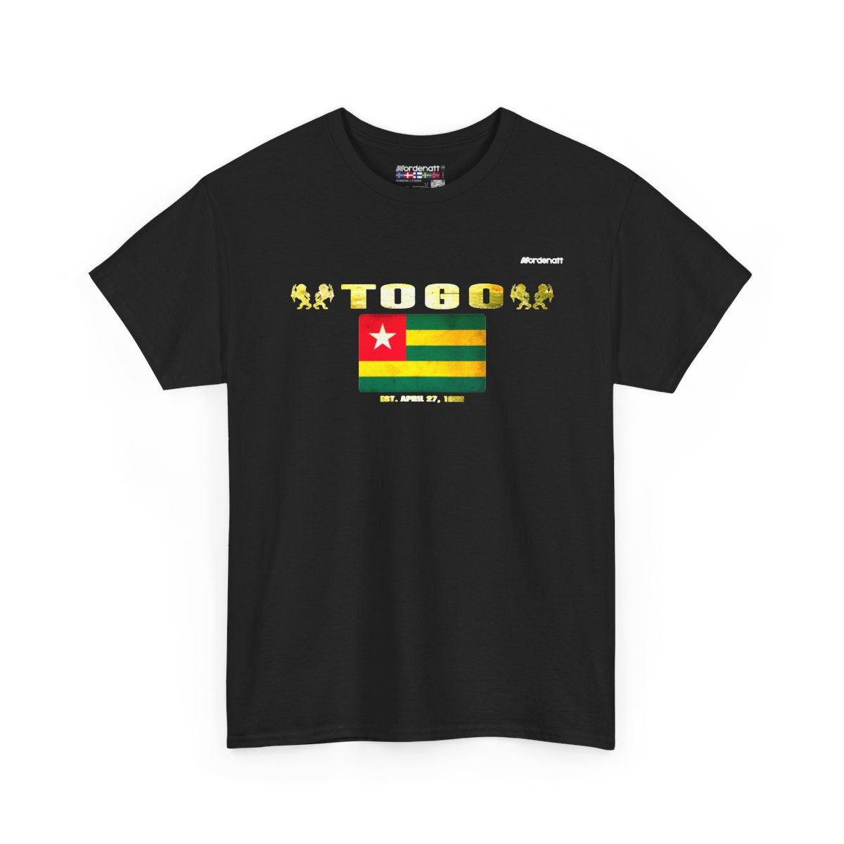 Togo flag t-shirt in Black — premium cotton, Nordenatt