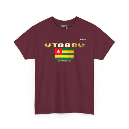 Togo flag t-shirt in Maroon — premium cotton, Nordenatt