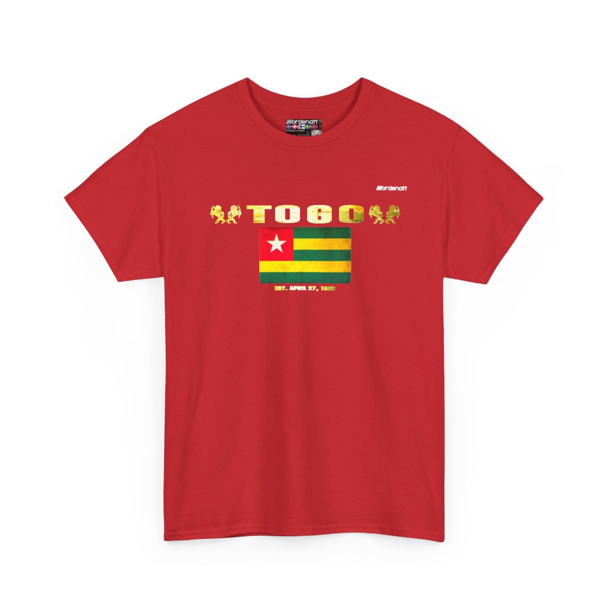 Togo flag t-shirt in Red — premium cotton, Nordenatt