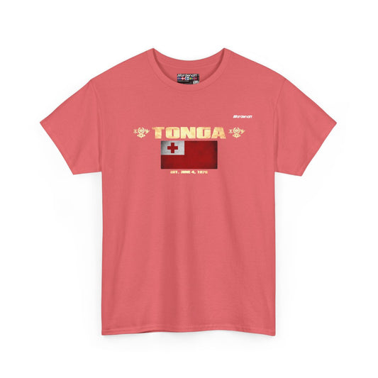 Tonga flag t-shirt in Coral Silk — premium cotton, Nordenatt