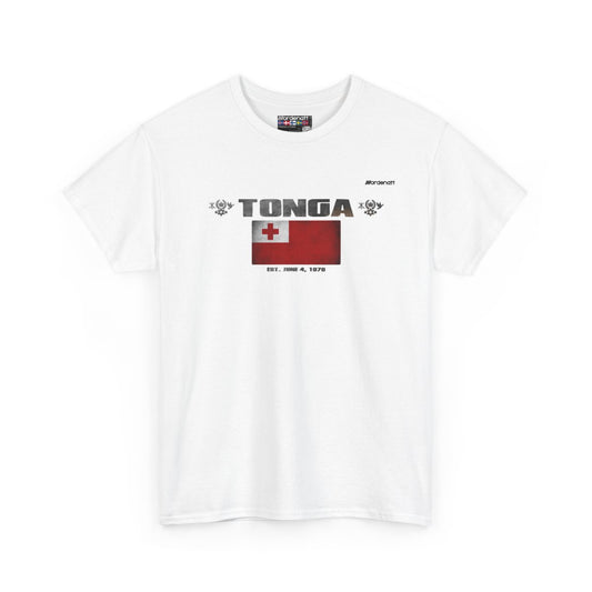Tonga flag t-shirt in White — premium cotton, Nordenatt