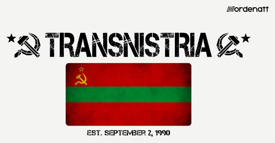 Transnistria design preview: flag, date and emblem inspiration printed on light t-shirts (Nordenatt)