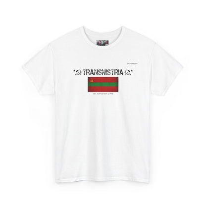 Transnistria flag t-shirt in White — premium cotton, Nordenatt