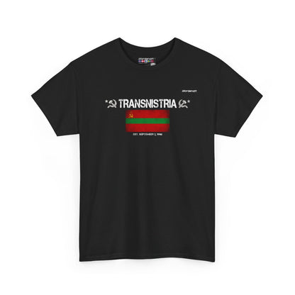 Transnistria flag t-shirt in Black — premium cotton, Nordenatt