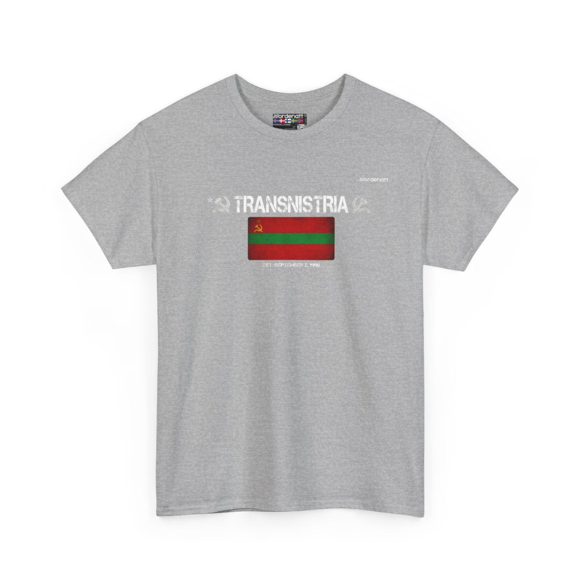 Transnistria flag t-shirt in Sport Grey — premium cotton, Nordenatt