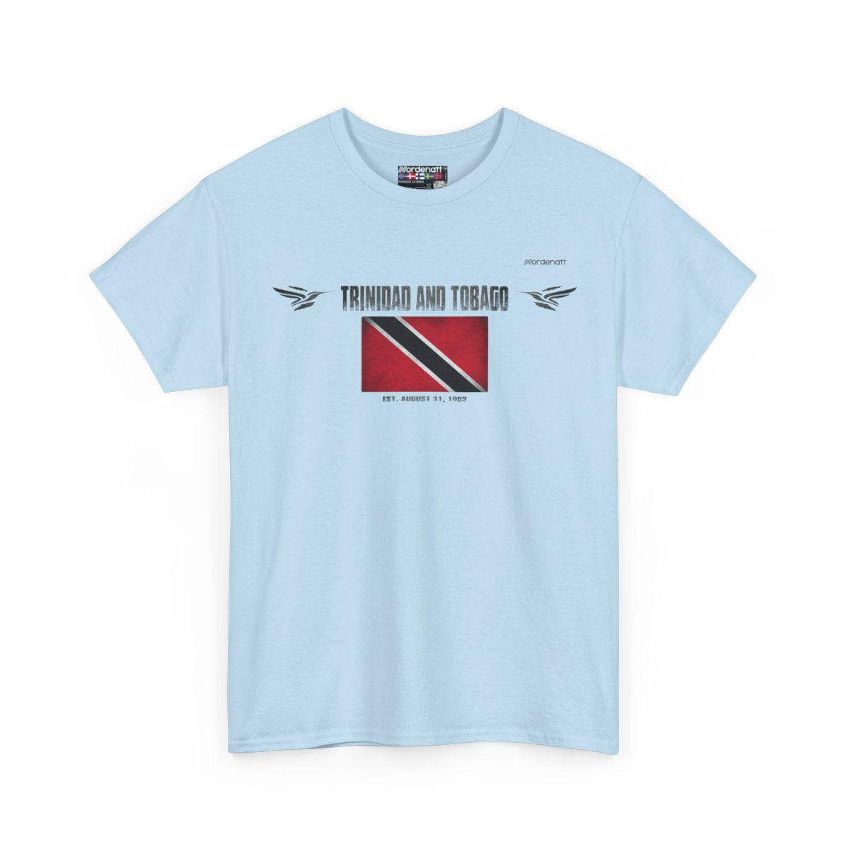 Trinidad And Tobago flag t-shirt in Light Blue — premium cotton, Nordenatt