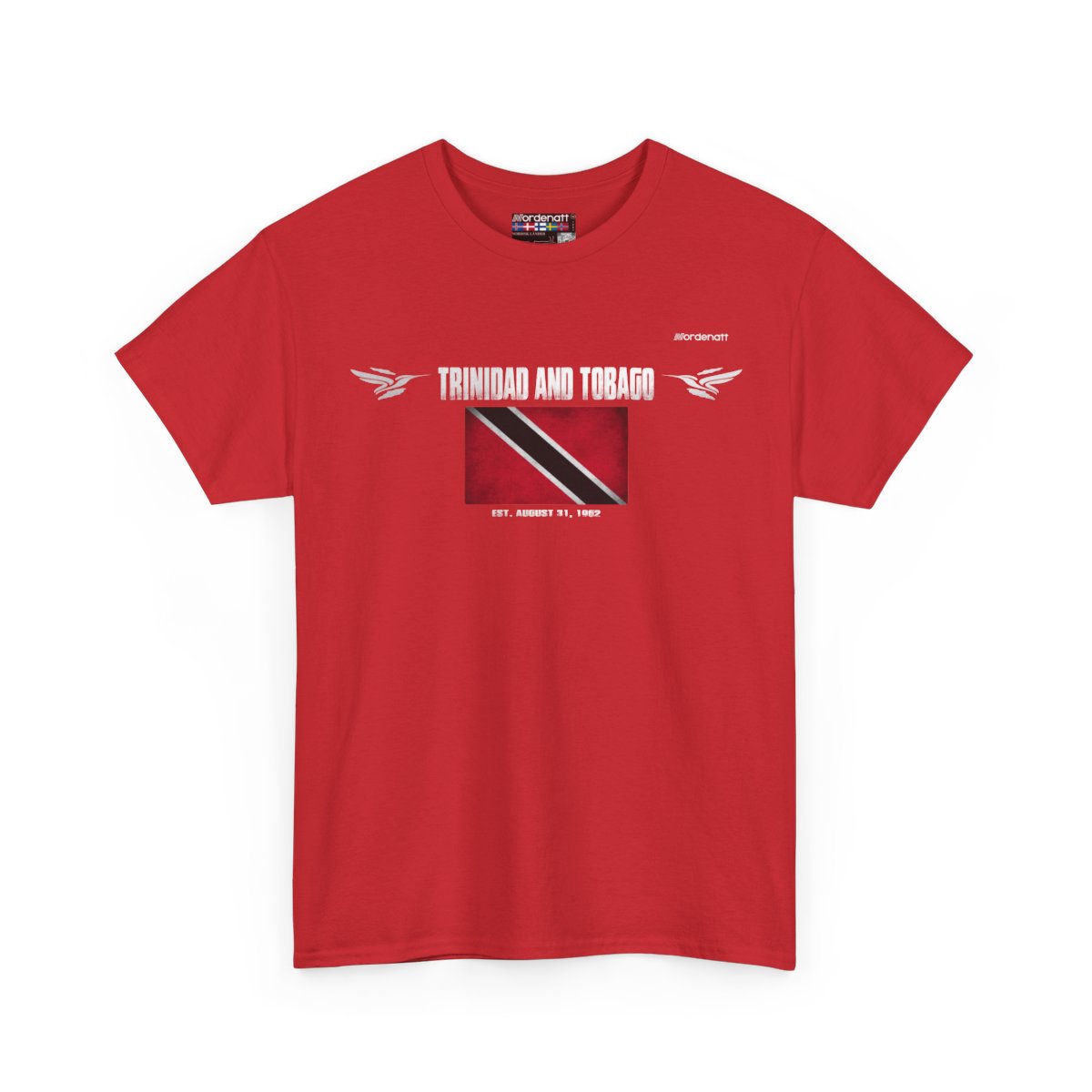 Trinidad And Tobago flag t-shirt in Red — premium cotton, Nordenatt