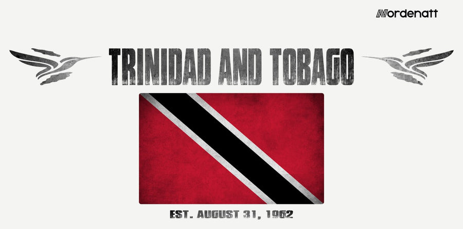 Trinidad and Tobago design preview: flag, date and emblem inspiration printed on light t-shirts (Nordenatt)