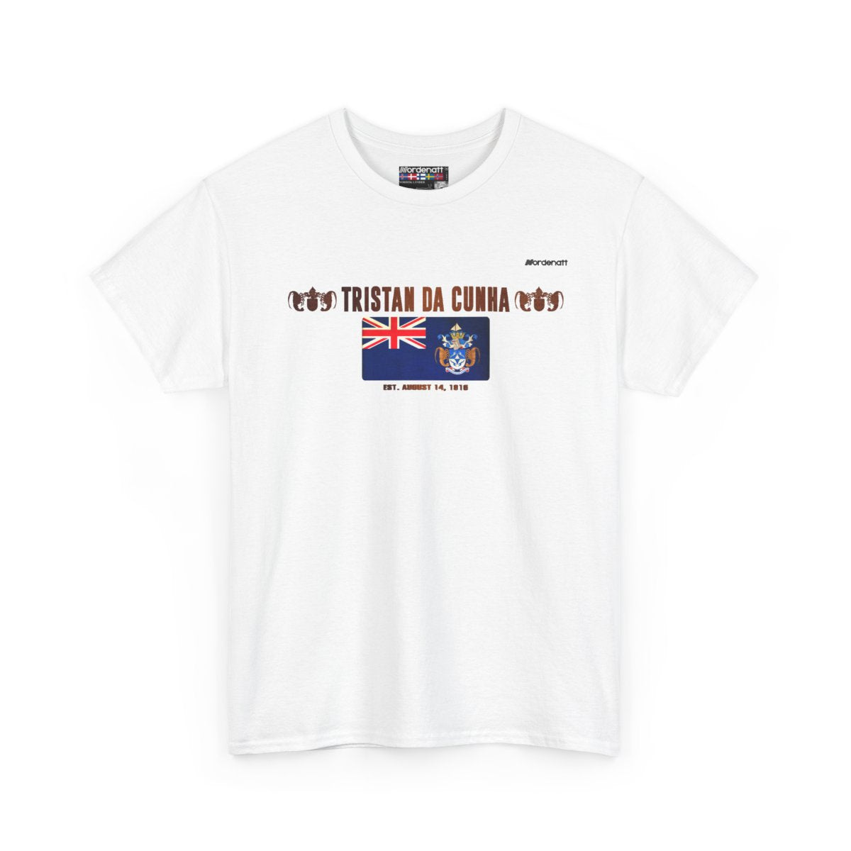 Tristan da Cunha flag t-shirt in White — premium cotton, Nordenatt