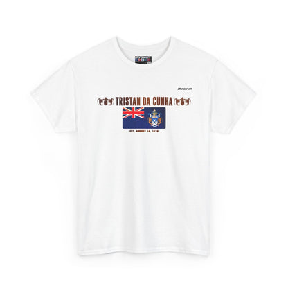 Tristan da Cunha flag t-shirt in White — premium cotton, Nordenatt