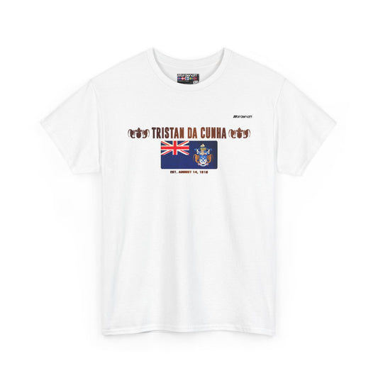 Tristan da Cunha flag t-shirt in White — premium cotton, Nordenatt