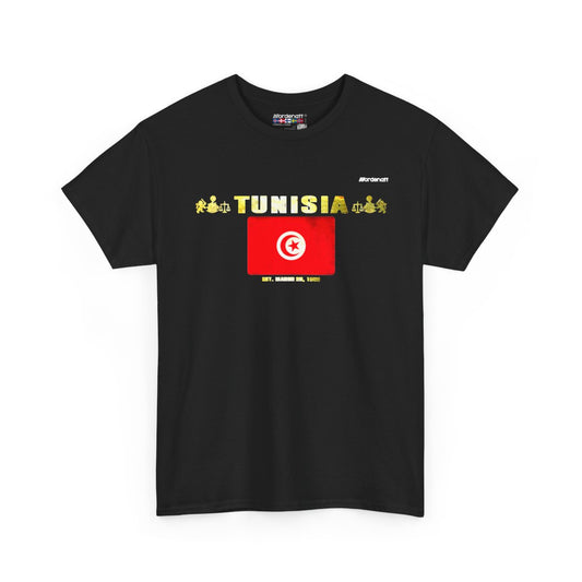 Tunisia flag t-shirt in Black — premium cotton, Nordenatt
