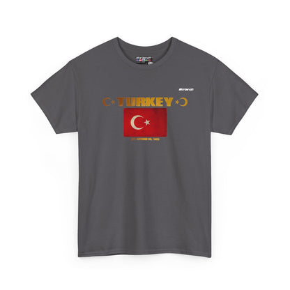 Turkey flag t-shirt in Charcoal — premium cotton, Nordenatt