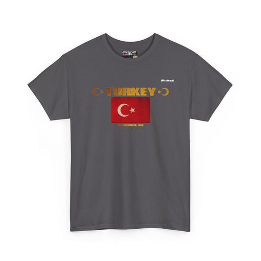 Turkey flag t-shirt in Charcoal — premium cotton, Nordenatt