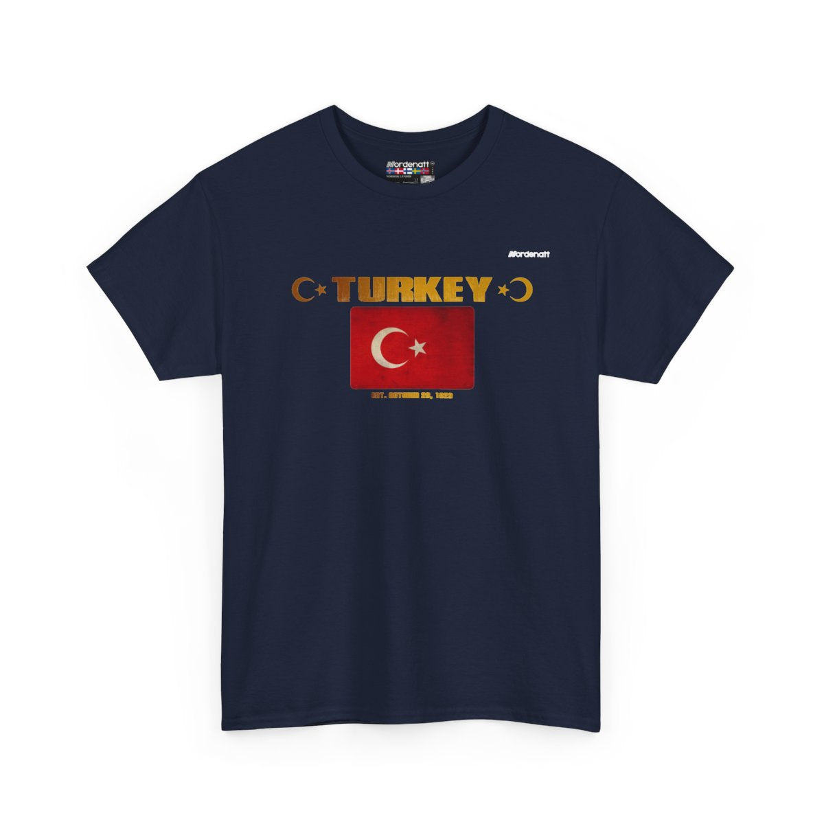 Turkey flag t-shirt in Navy — premium cotton, Nordenatt