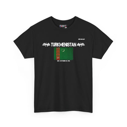 Turkmenistan flag t-shirt in Black — premium cotton, Nordenatt