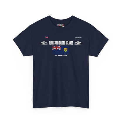 Turks And Caicos Islands flag t-shirt in Navy — premium cotton, Nordenatt
