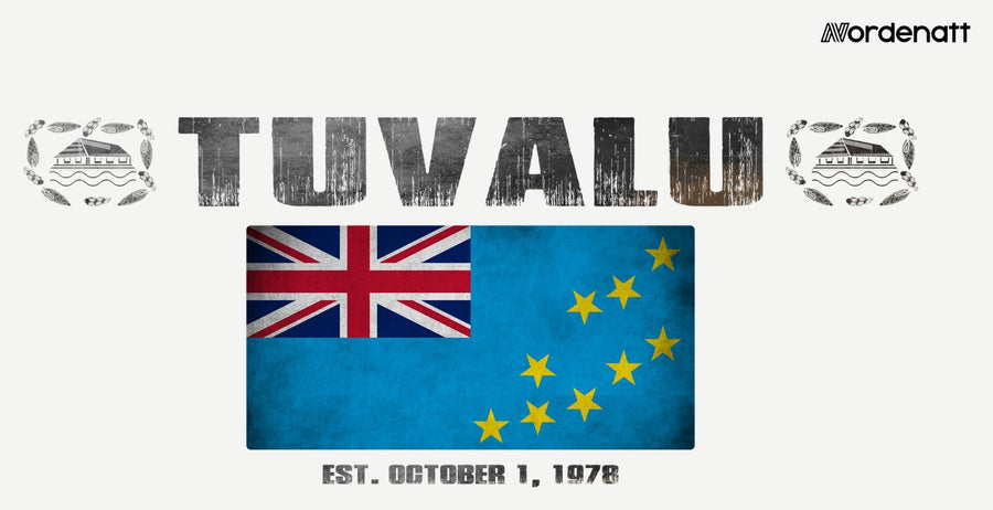Tuvalu design preview: flag, date and emblem inspiration printed on light t-shirts (Nordenatt)