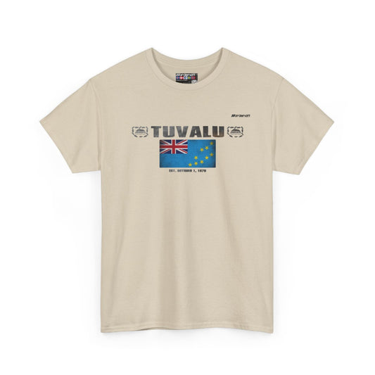 Tuvalu flag t-shirt in Sand — premium cotton, Nordenatt