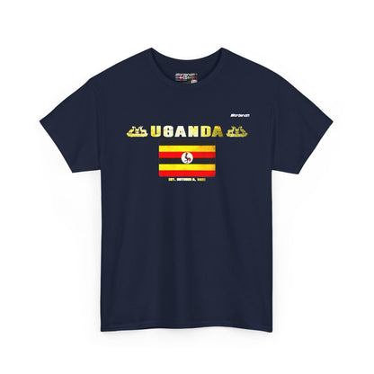 Uganda flag t-shirt in Navy — premium cotton, Nordenatt
