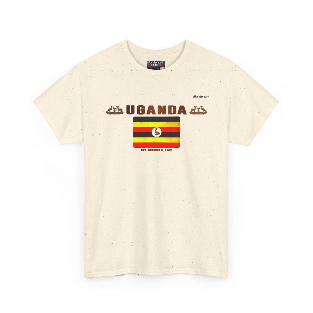 Uganda flag t-shirt in Natural — premium cotton, Nordenatt