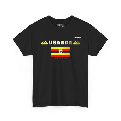 Uganda flag t-shirt in Black — premium cotton, Nordenatt