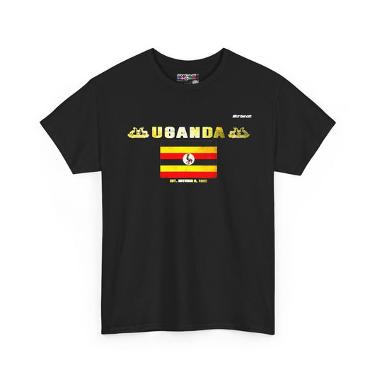 Uganda flag t-shirt in Black — premium cotton, Nordenatt