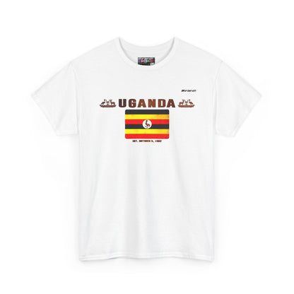 Uganda flag t-shirt in White — premium cotton, Nordenatt