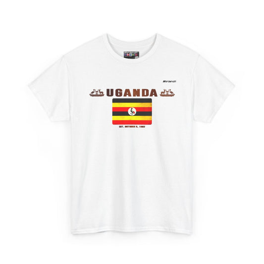 Uganda flag t-shirt in White — premium cotton, Nordenatt