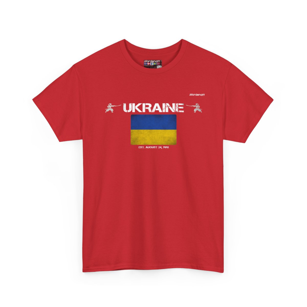Ukraine flag t-shirt in Red — premium cotton, Nordenatt