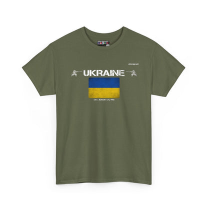 Ukraine flag t-shirt in Military Green — premium cotton, Nordenatt