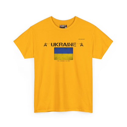 Ukraine flag t-shirt in Gold — premium cotton, Nordenatt