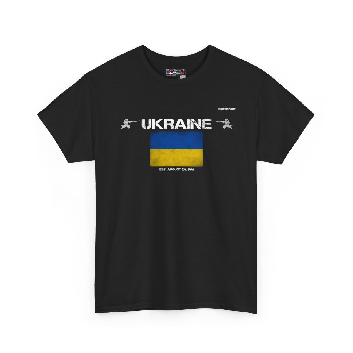 Ukraine flag t-shirt in Black — premium cotton, Nordenatt