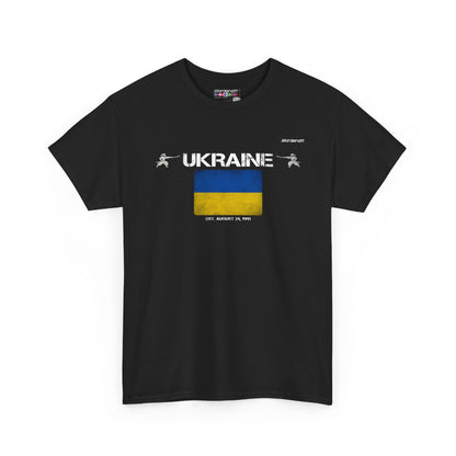 Ukraine flag t-shirt in Black — premium cotton, Nordenatt