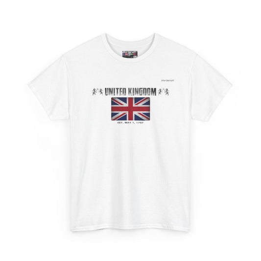 United Kingdom flag t-shirt in White — premium cotton, Nordenatt