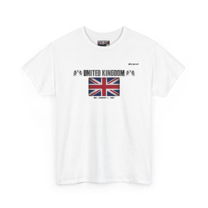 United Kingdom flag t-shirt in White — premium cotton, Nordenatt