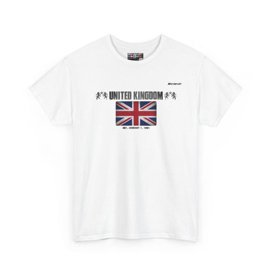 United Kingdom flag t-shirt in White — premium cotton, Nordenatt