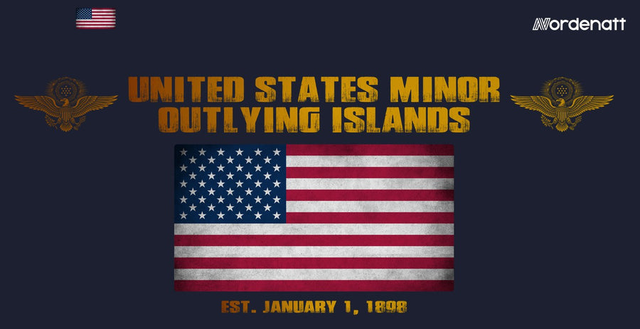 United States Minor Outlying Islands design preview: flag, date and emblem inspiration printed on dark t-shirts (Nordenatt)