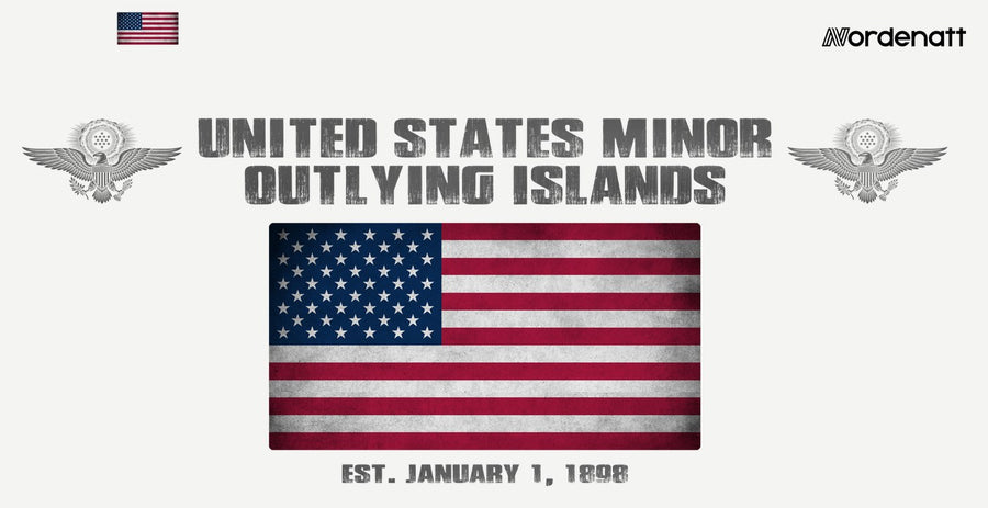 United States Minor Outlying Islands design preview: flag, date and emblem inspiration printed on light t-shirts (Nordenatt)